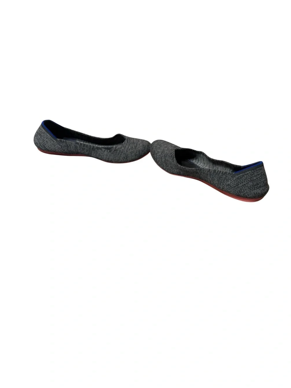 Rothys The Flat Size 9 Charcoal Gray Birdseye Round Toe Washable Knit Ballet